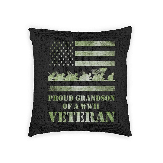 World War 2 Ii 80th Anniversary Proud Grandson Of Woven Pillows