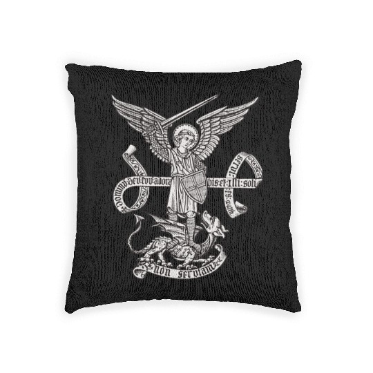 Saint St Michael Catholic Archangel Angel Defender Woven Pillows
