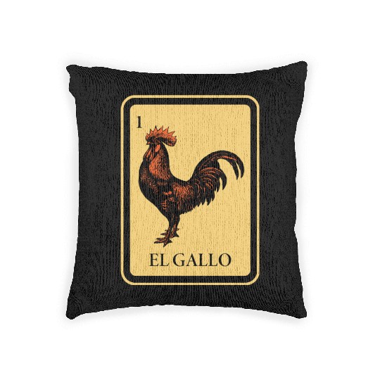 Mexican El Gallo Lottery Traditional Rooster Bingo Woven Pillows