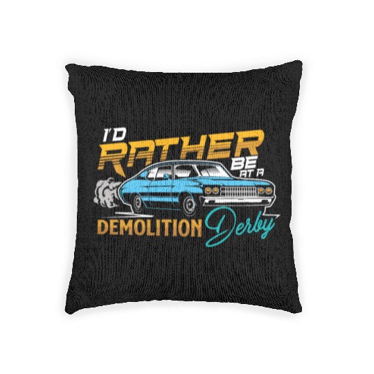 Demo Derby Demolition Derby At A Demolition Derby Woven Pillows