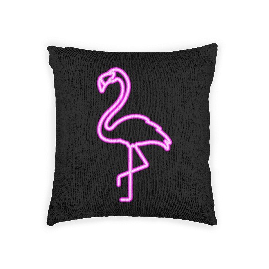 Neon Flamingo Woven Pillows