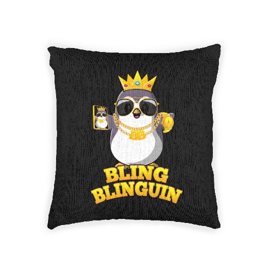 Bling Blinguin Pinguin Woven Pillows