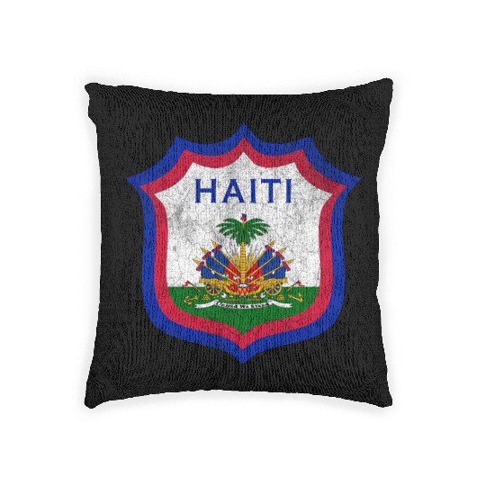 Haiti Crest Design Woven Pillows