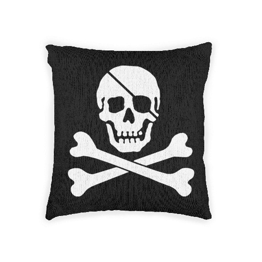 Jolly Roger Pirate Flag Skull and Crossbones Woven Pillows