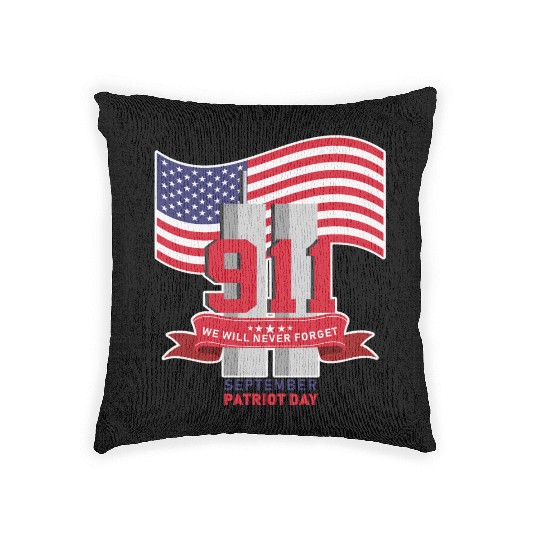 Patriot Day Never Forget 911 Anniversary Woven Pillows