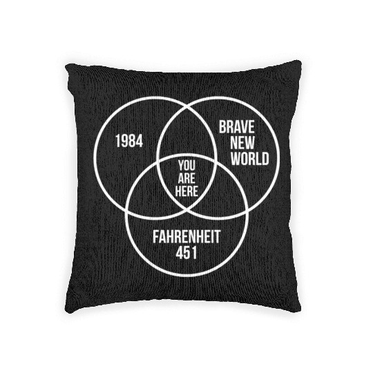 1984 Brave New World Fahrenheit 451 Conspiracy Ess Woven Pillows