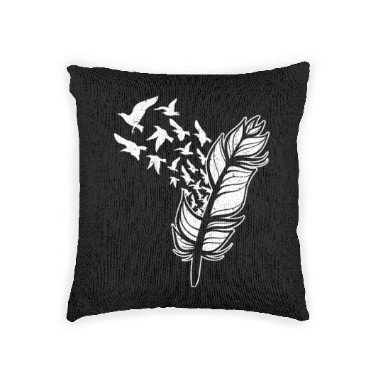 White Doves Feather Peace Freedom Media Writer Woven Pillows