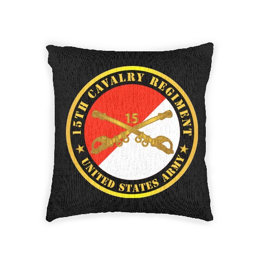 Army 15th Cavalry Regiment US Army w Cav Branch Woven Pillows