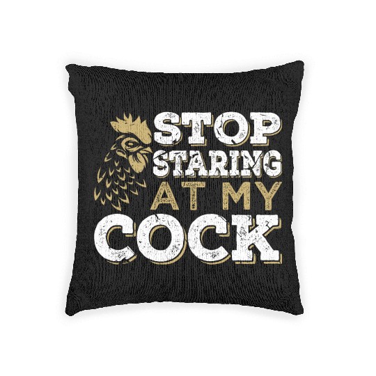 Chicken Cock Penis joke Sexual Woven Pillows