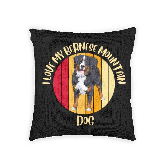 bernese mountain dog Woven Pillows