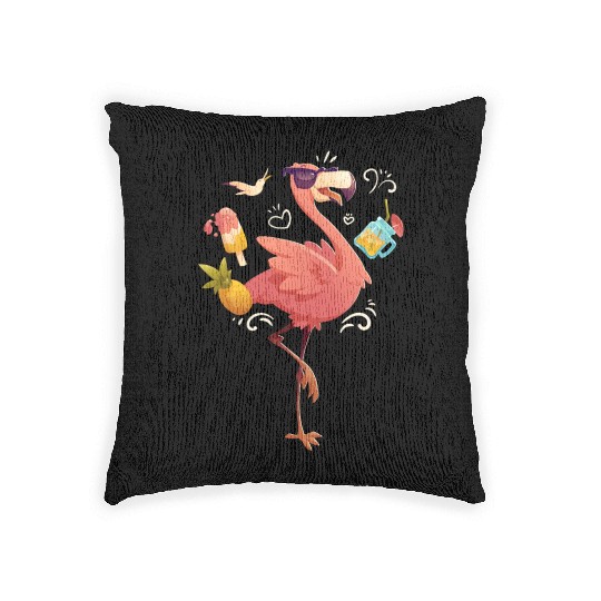 Flamingo Flamingo Bird pink beautiful graphic desi Woven Pillows