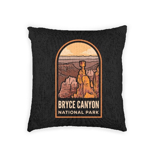 Bryce Canyon National Park Badge Woven Pillows