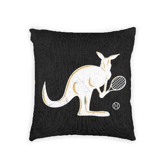 Australia Kangaroo Tennis Player Funny Gift Idea Woven Pillows