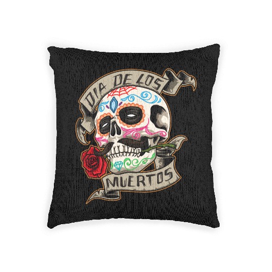 Dia de los muertos Calavera Day Of The Dead Woven Pillows