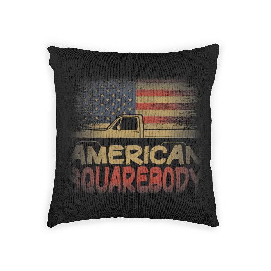 American Flag Square Body American Squarebody Woven Pillows