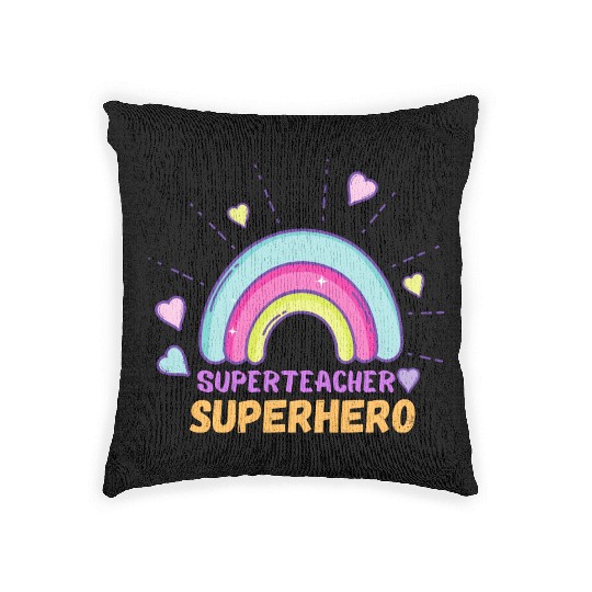Superteacher Superhero Funny Teacher Woven Pillows