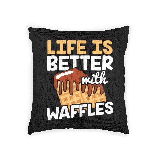Life is Better with Waffles Waffle Pancakes Woven Pillows