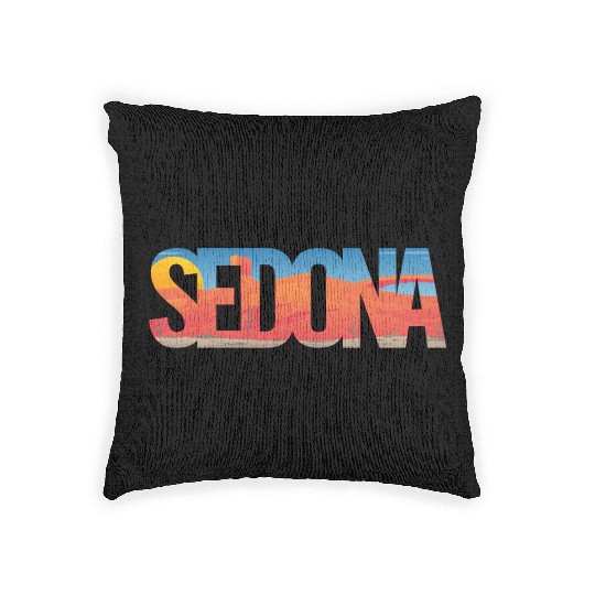 Sedona Arizonna Scenic Typography Woven Pillows