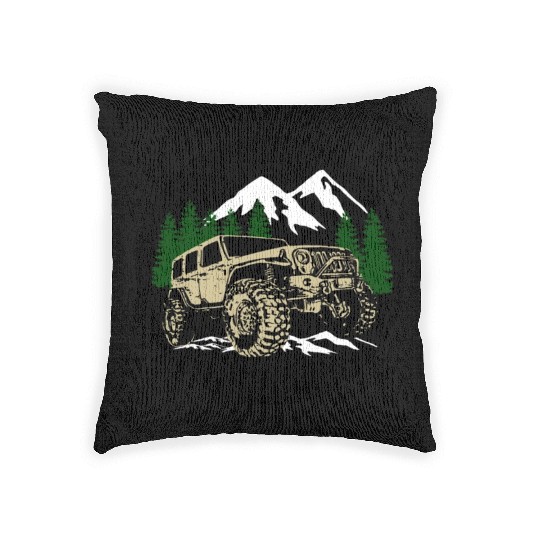 Mountain Jeep Woven Pillows