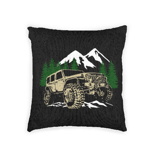 Mountain Jeep 4x4 Offroad Woven Pillows