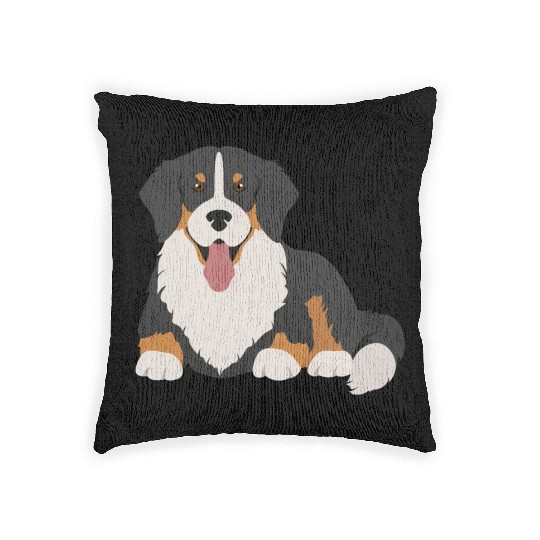 Bernese Mountain Dog Face Woven Pillows