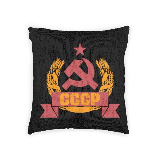 USSR coat of arms Soviet Union Russia gift Woven Pillows