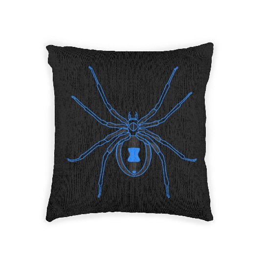 Black Widow Blue Design Woven Pillows
