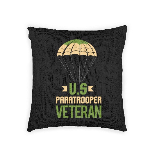 Army Parachute Airborne Division US Veteran Woven Pillows