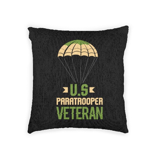 Army Parachute Airborne Division US Veteran Woven Pillows