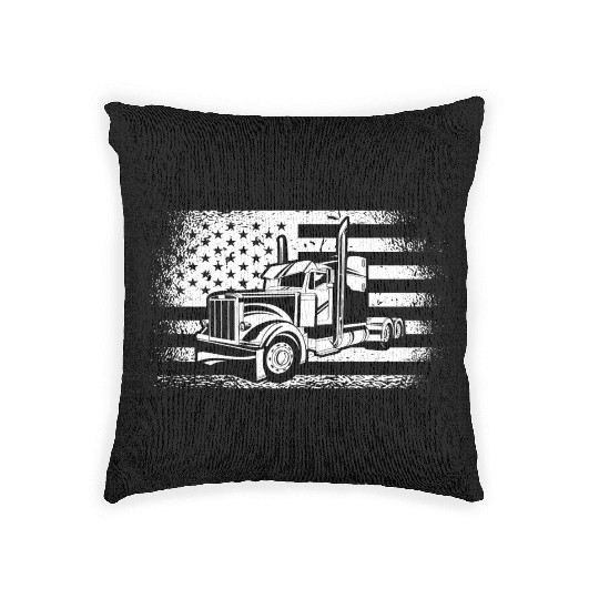 American Truck Driver Woven Pillows