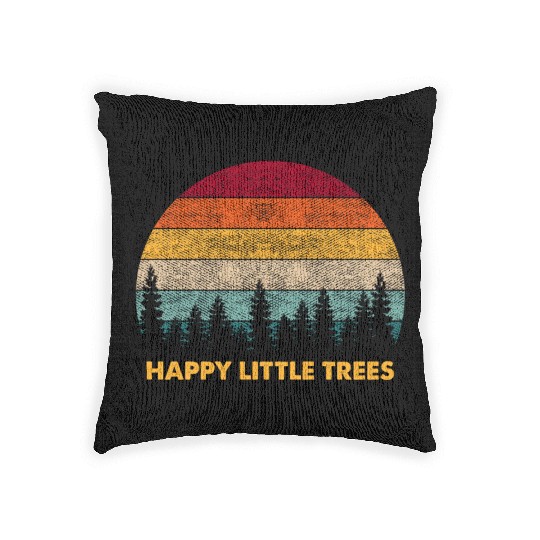 Happy Little Tree Vintage Tree Lover Nature Woven Pillows