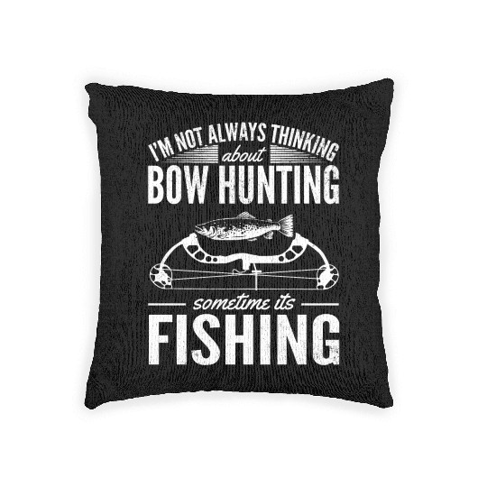 Trout Angler Bow & Arrow Hunter Deer Hunting Woven Pillows