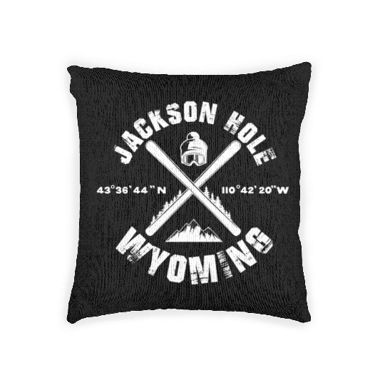 Jackson Hole Wyoming, Skiing Woven Pillows