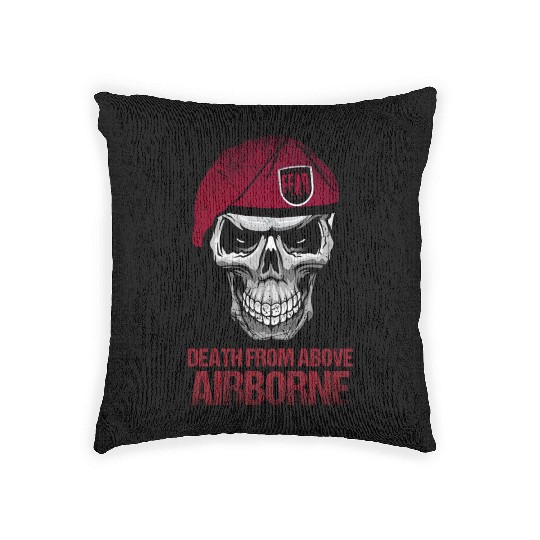 Airborne Death From Above US Army Veteran Woven Pillows