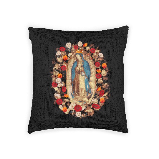 Our Lady Of Guadalupe Virgin Mary Catholic Woven Pillows