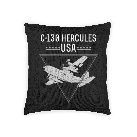 C 130 Hercules US Airborne Fighter Pilot Woven Pillows