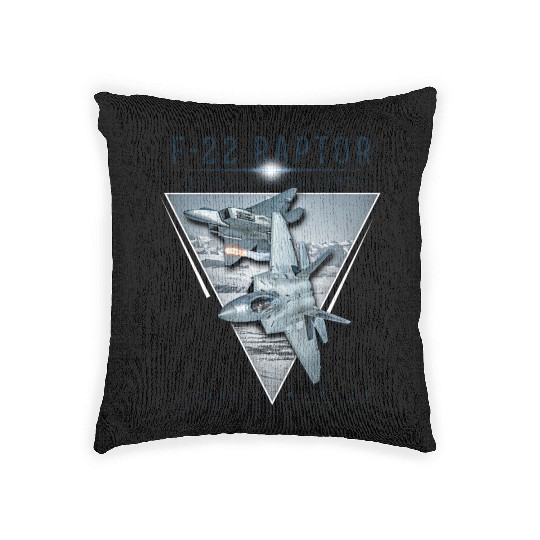 F 22 Raptor US Airborne Fighter Pilot Woven Pillows