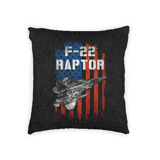 F 22 Raptor US Airborne Fighter Pilot Woven Pillows