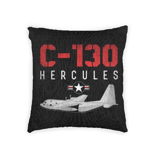 C 130 Hercules US Airborne Fighter Pilot Woven Pillows