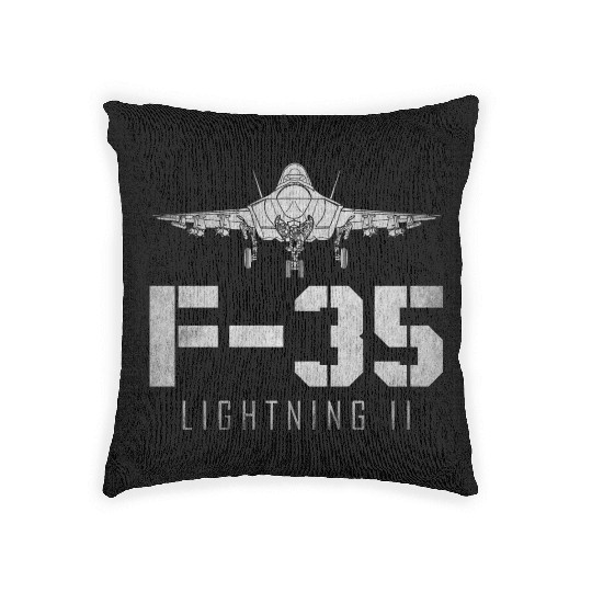 F 35 Lightning II US Airborne Fighter Pilot Woven Pillows