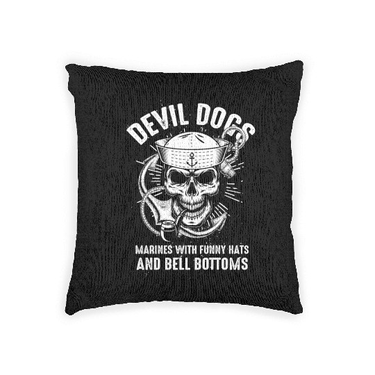 Devil US Navy Corpsman DOC Badass Army Veteran Woven Pillows