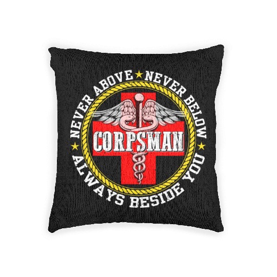 Corpsman Devil Doc Corpsman US Army Woven Pillows