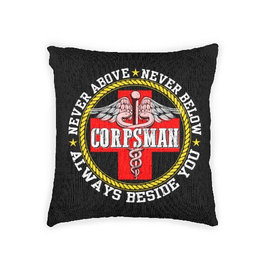 Corpsman Devil Doc Corpsman US Army Woven Pillows