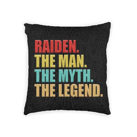 Mens Raiden The Man The Myth The Legend Woven Pillows