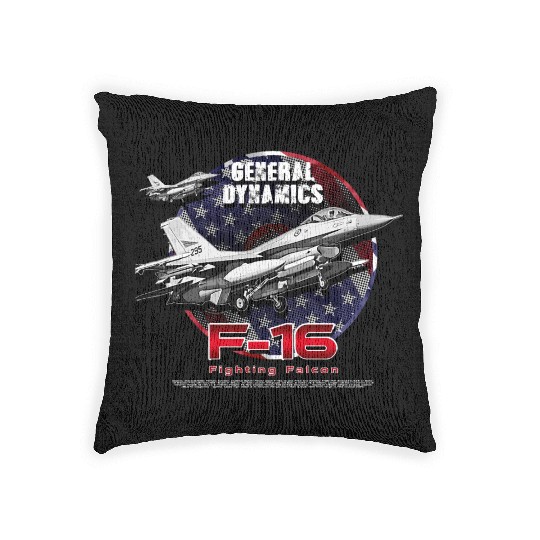 F-16 Fighting Falcon General Dynamics Fighter Jet Woven Pillows