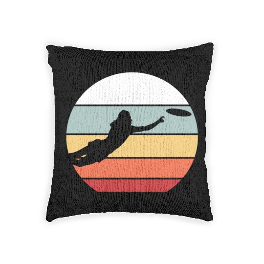 Ultimate Frisbee Retro Vintage Woven Pillows