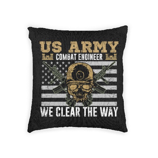 Vintage US Army Combat Engineer 12B Military Pride Woven Pillows