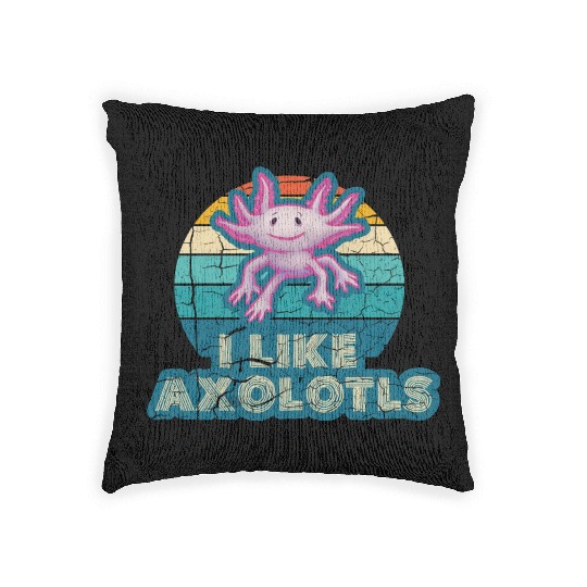 l Like Axolotls - Cute Axolotl Lover Woven Pillows
