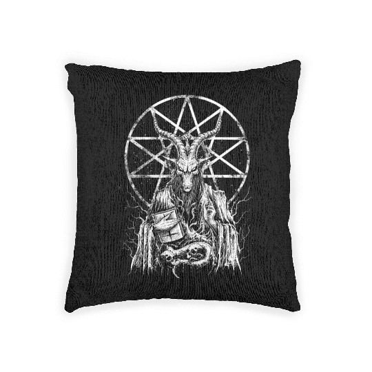 Demonic Baphomet Goat Woven Pillows