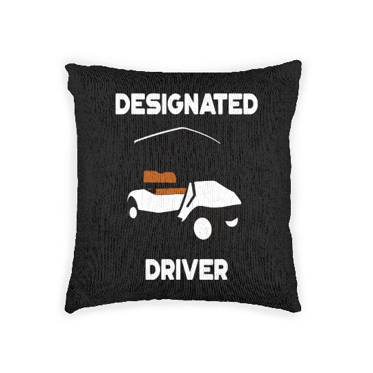 Designated Driver Woven Pillows Funny Golf Cart Golfers